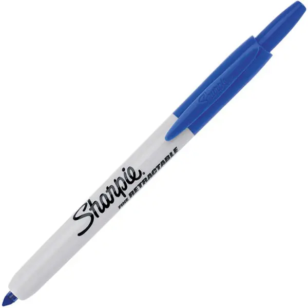 SHARPIE RETRACTABLE PERMANENT MARKER BULLET FINE 1.0MM BLUE