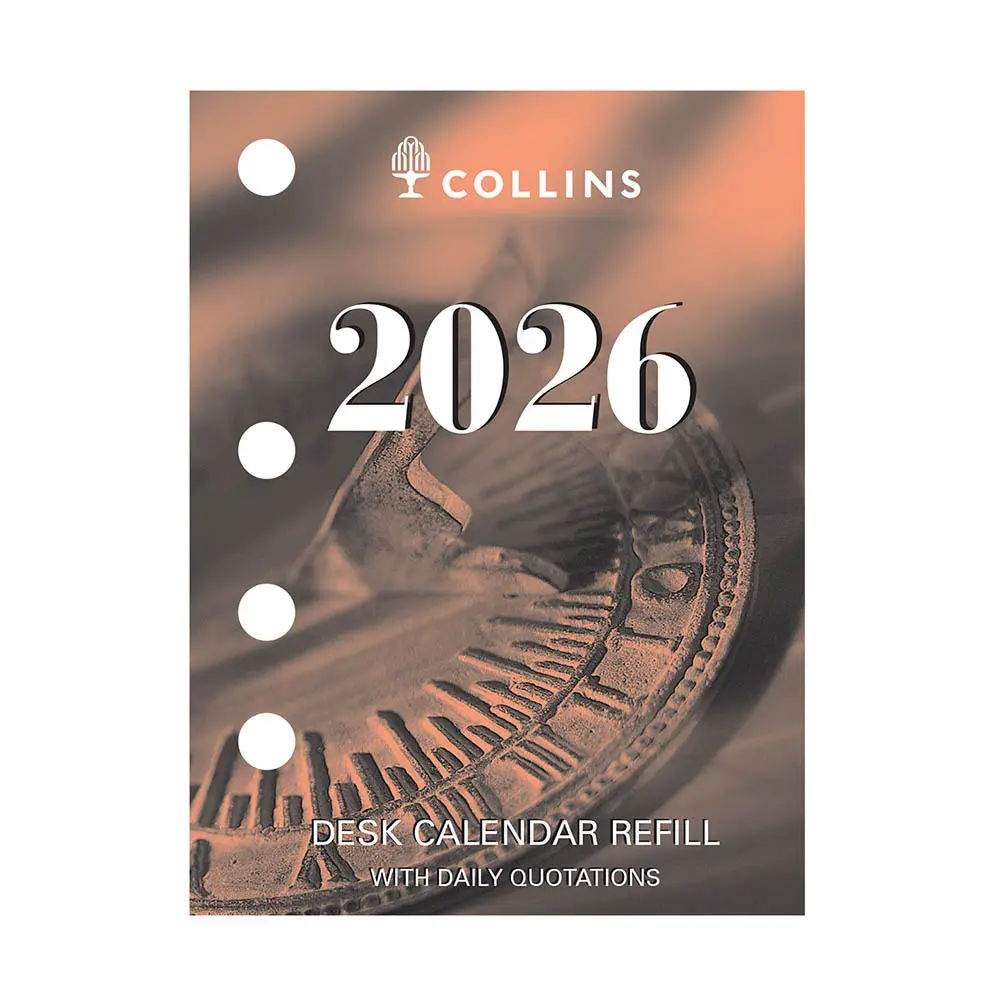 [8011476] COLLINS DESK CALENDAR DCRS REFILL DAY TO PAGE SIDE PUNCH