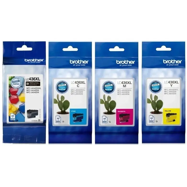 BROTHER LC436XL INVESTMENT INK CARTRIDGE HIGH YIELD BUNDLE - 4 CARTRIDGES