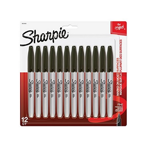 [SH1812419] SHARPIE PERMANENT MARKER BULLET FINE 1.0MM BLACK PACK 12 HANGSELL