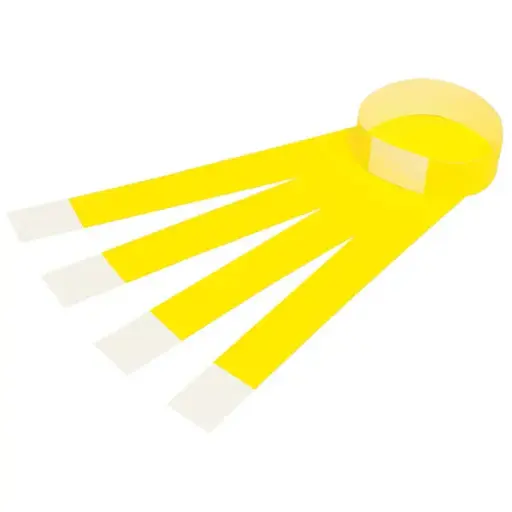[7024694JAZ] JAZICO ID SERIAL NUMBER WRISTBANDS FLUORO YELLOW PACK 100