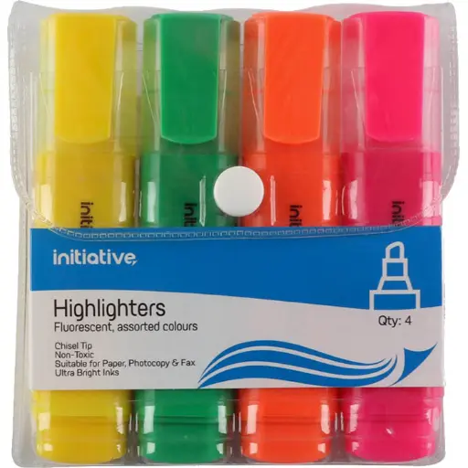[7071685] INITIATIVE HIGHLIGHTER CHISEL ASSORTED WALLET 4
