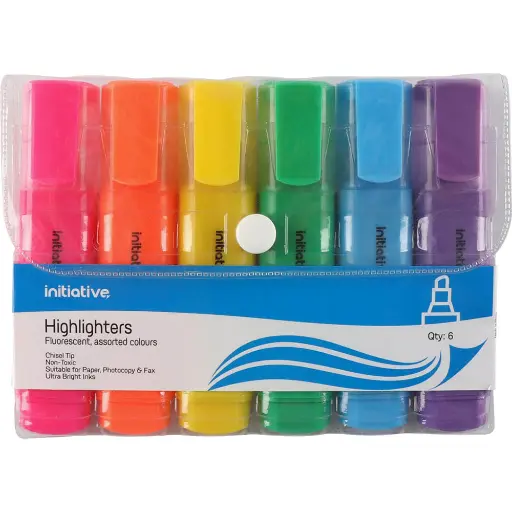[7071686] INITIATIVE HIGHLIGHTER CHISEL ASSORTED WALLET 6
