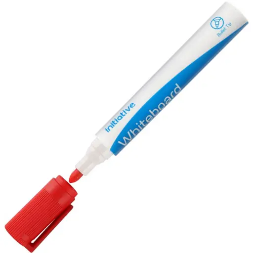 [7071695] INITIATIVE WHITEBOARD MARKER BULLET 2MM RED
