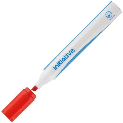 [7106365] INITIATIVE WHITEBOARD MARKER CHISEL 5MM RED