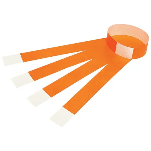 [7024695JAZ] JAZICO ID SERIAL NUMBER WRISTBANDS FLUORO ORANGE PACK 100