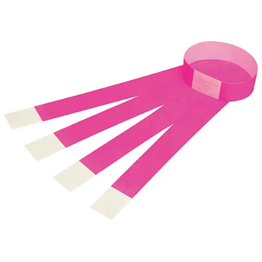 JAZICO ID SERIAL NUMBER WRISTBANDS FLUORO PINK PACK 100