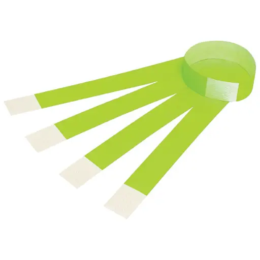 [7024693JAZ] JAZICO ID SERIAL NUMBER WRISTBANDS FLUORO GREEN PACK 100