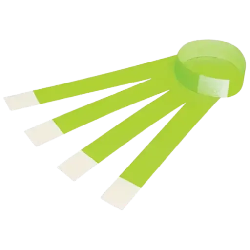 [7024693JAZ] JAZICO ID SERIAL NUMBER WRISTBANDS FLUORO GREEN PACK 100