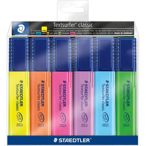 [7013806] STAEDTLER 364 TEXTSURFER CLASSIC HIGHLIGHTER CHISEL PACK 6