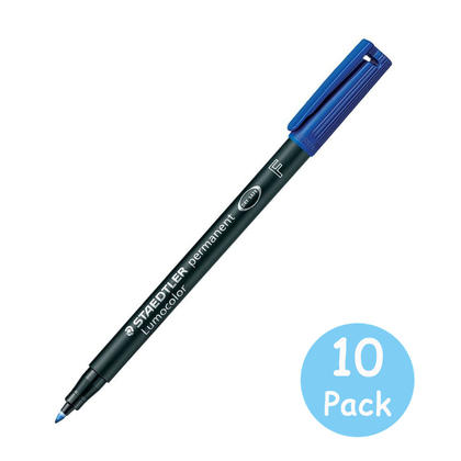 [7047229] STAEDTLER 318 LUMOCOLOR PERMANENT MARKER BULLET 0.6MM BLUE