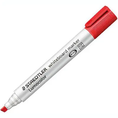 [7051332] STAEDTLER 351 LUMOCOLOR WHITEBOARD MARKER CHISEL RED