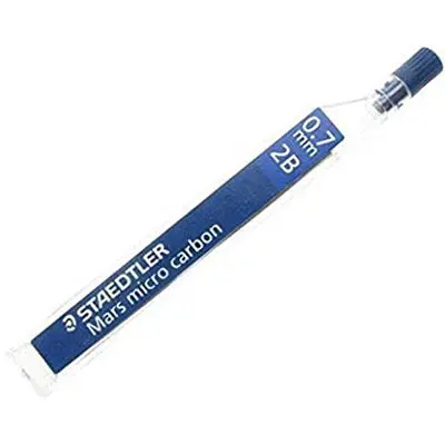[7020197] STAEDTLER 250 MARS MICRO CARBON MECHANICAL PENCIL LEAD REFILL 2B 0.7MM TUBE 12