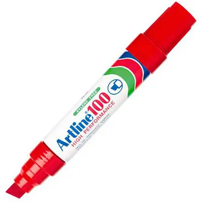 [7003928] ARTLINE 100 PERMANENT MARKER CHISEL 12MM RED