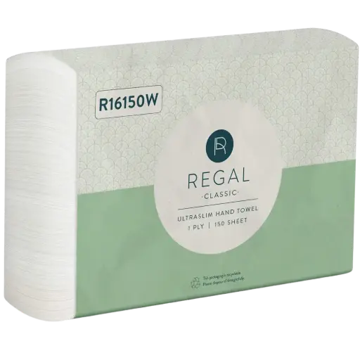 [7009882] REGAL ECONOMY INTERLEAVED HAND TOWEL 220 X 230MM 150 SHEETS