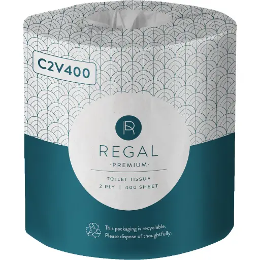 [7010817] REGAL PREMIUM TOILET ROLL WRAPPED 2-PLY 400 SHEET WHITE