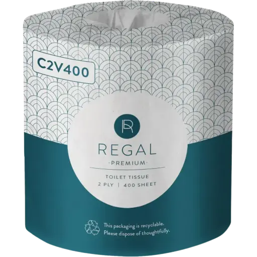 [7010817] REGAL PREMIUM TOILET ROLL WRAPPED 2-PLY 400 SHEET WHITE