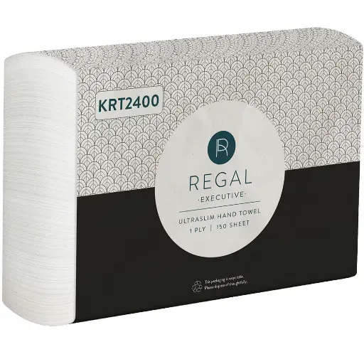 [7025078] REGAL EXECUTIVE TAD ULTRASLIM HAND TOWEL 1 PLY 240 X 210MM PACK 150