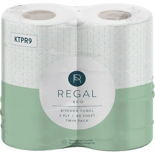 [7007360] REGAL CLASSIC KITCHEN TOWELS 2-PLY 60 SHEET PACK 2