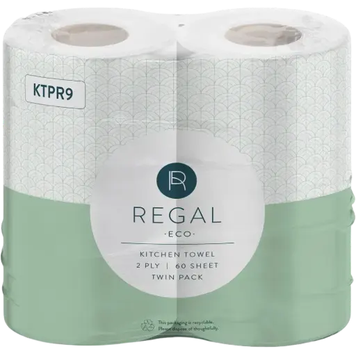[7007360] REGAL CLASSIC KITCHEN TOWELS 2-PLY 60 SHEET PACK 2