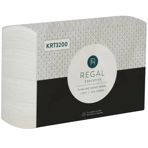 [7025079] REGAL EXECUTIVE TAD SLIMLINE HAND TOWEL 1 PLY 225 X 210MM PACK 200