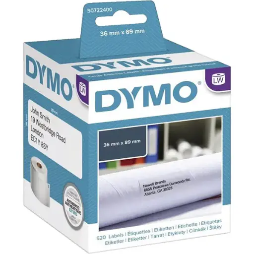[7011735] DYMO 99012 LW ADDRESS LABELS 89 X 36MM WHITE ROLL 260 BOX 2