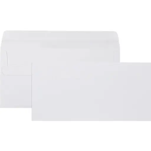 [97056919] DL ENVELOPES WALLET PLAINFACE SELF SEAL 80GSM 110 X 220MM WHITE BOX 500
