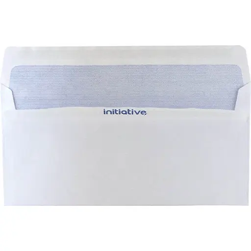[7056920] INITIATIVE DL ENVELOPES SECRETIVE WALLET PLAINFACE SELF SEAL 80GSM 110 X 220MM WHITE BOX 500