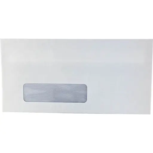 [97056921] DL ENVELOPES SECRETIVE WALLET WINDOWFACE SELF SEAL 80GSM 110 X 220MM WHITE BOX 500