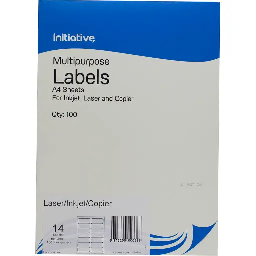 [7069904] INITIATIVE MULTI-PURPOSE LABELS 14UP 65GSM 99.1 X 38.1MM PACK 100