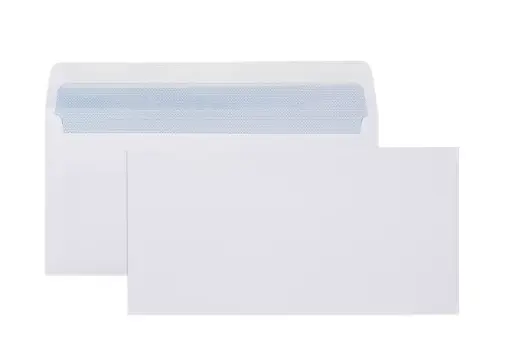 [7024309] CUMBERLAND DL ENVELOPES SECRETIVE WALLET PLAINFACE STRIP SEAL LASER 80GSM 110 X 220MM WHITE BOX 500
