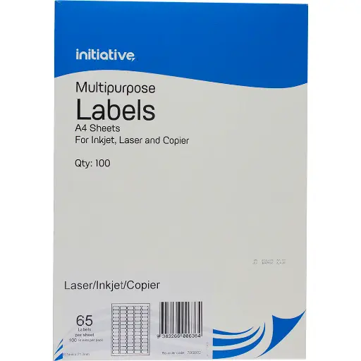[7069902] INITIATIVE MULTI-PURPOSE LABELS 65UP 65GSM 38.1 X 21.2MM PACK 100