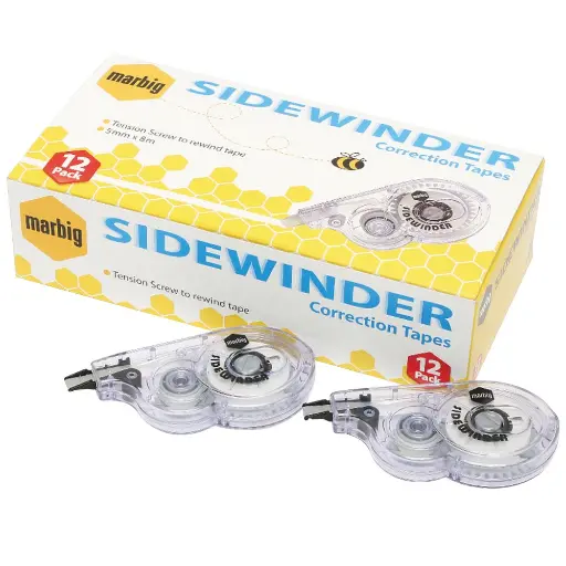 [7002056] MARBIG SIDEWINDER CORRECTION TAPE 5MM X 8M PACK 12