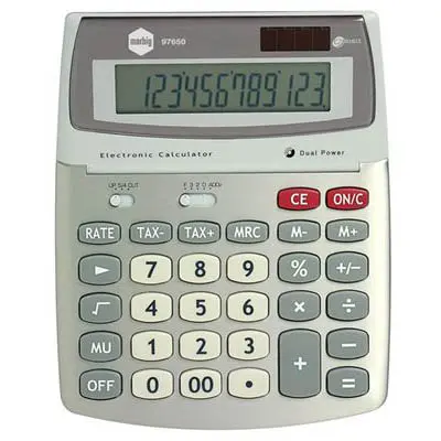 [7001575] MARBIG DESKTOP CALCULATOR 12 DIGIT SILVER