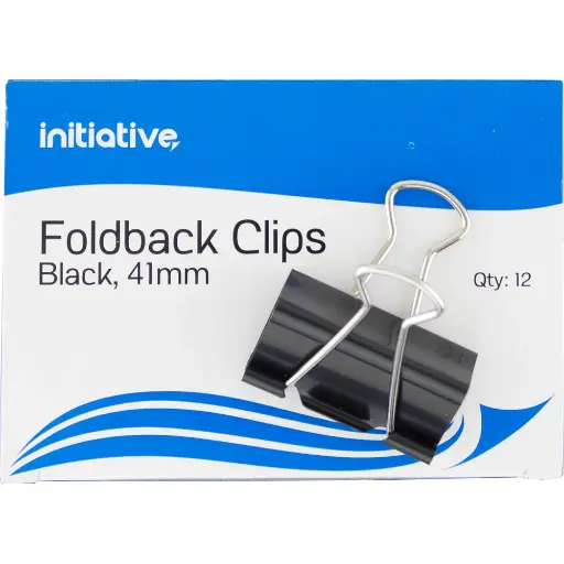 [7070978] INITIATIVE FOLDBACK CLIP 41MM BLACK PACK 12