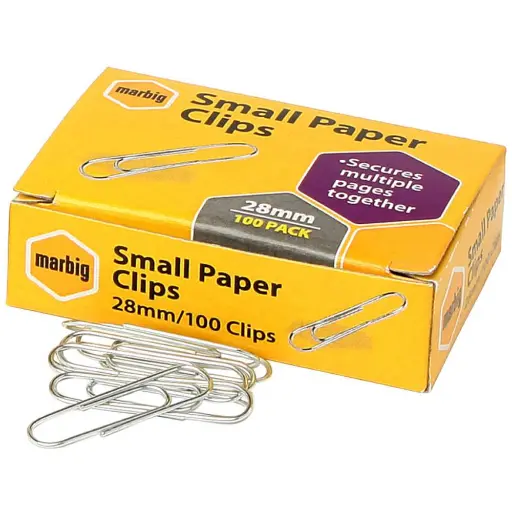 [7001168] MARBIG PAPER CLIP SMALL 28MM BOX 100