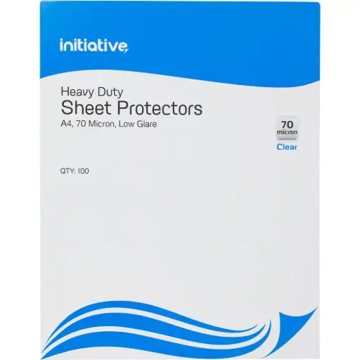 [7070961] INITIATIVE SHEET PROTECTORS HEAVY DUTY 70 MICRON A4 CLEAR BOX 100