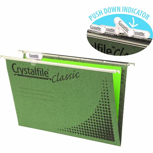 [7008992] CRYSTALFILE CLASSIC SUSPENSION FILES FOOLSCAP GREEN PACK 50