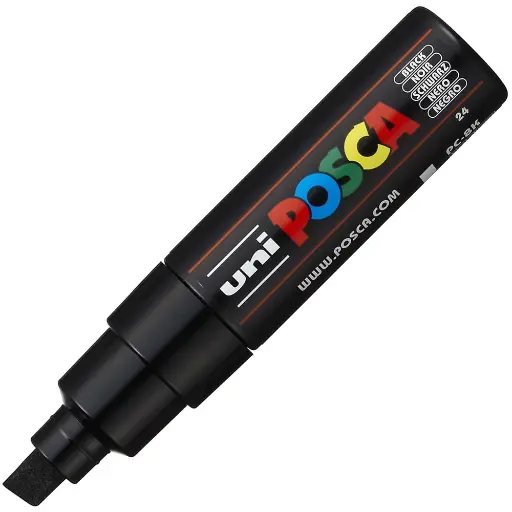[7094068] POSCA PC-8K PAINT MARKER CHISEL BROAD 8MM BLACK