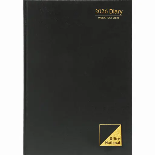 [7001098] OFFICE NATIONAL DIARY WEEK TO VIEW A4 BLACK