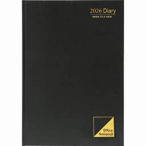 [7009601] OFFICE NATIONAL DIARY WEEK TO VIEW A5 BLACK