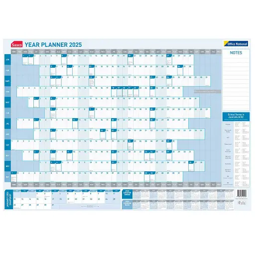 [7009120] OFFICE NATIONAL 610 X 870MM SASCO YEAR PLANNER
