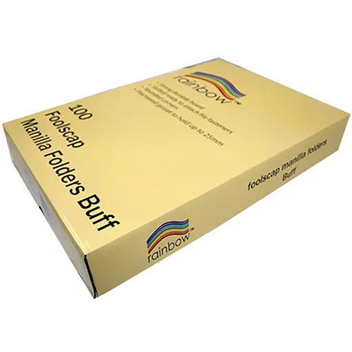 [97009108] MANILLA FOLDERS FOOLSCAP BUFF BOX 100