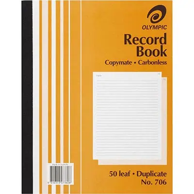 [7008916] OLYMPIC 706 RECORD BOOK CARBONLESS DUPLICATE 50 LEAF 250 X 200MM