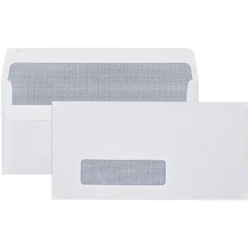 [7013077] CUMBERLAND DL ENVELOPES SECRETIVE WALLET WINDOWFACE SELF SEAL 80GSM 110 X 220MM WHITE BOX 500
