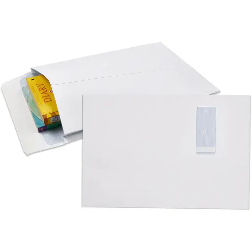 [7034516] CUMBERLAND ENVELOPES SECURITIVE POCKET EXPANDABLE WINDOWFACE STRIP SEAL C4 150GSM 340 X 229MM WHITE PACK 50