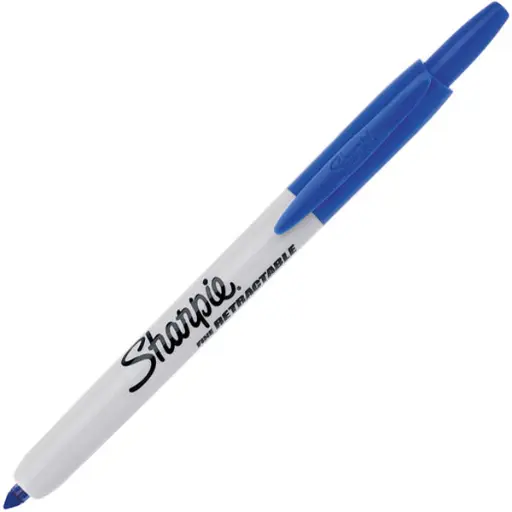 [7021152] SHARPIE RETRACTABLE PERMANENT MARKER BULLET FINE 1.0MM BLUE