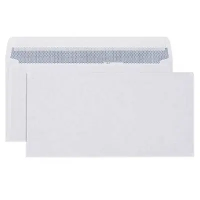 [7051643] CUMBERLAND DL ENVELOPES SECRETIVE WALLET PLAINFACE STRIP SEAL LASER 90GSM 110 X 220MM WHITE BOX 500