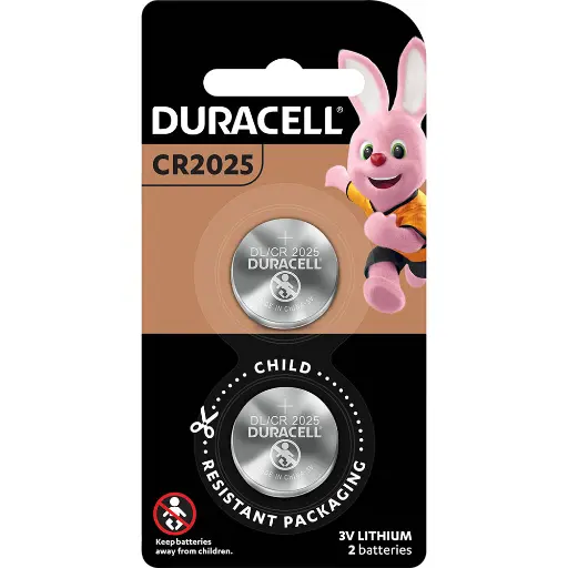 [7054046] DURACELL CR2025 LITHIUM COIN 3V BATTERY PACK 2