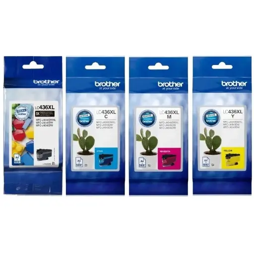[7111253B] BROTHER LC436XL INVESTMENT INK CARTRIDGE HIGH YIELD BUNDLE - 4 CARTRIDGES